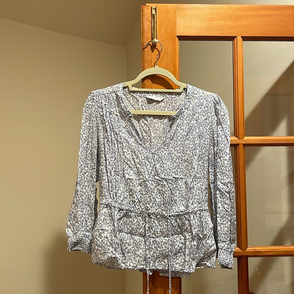 Like New Lucky Brand Light Blue Floral Top, Size Small